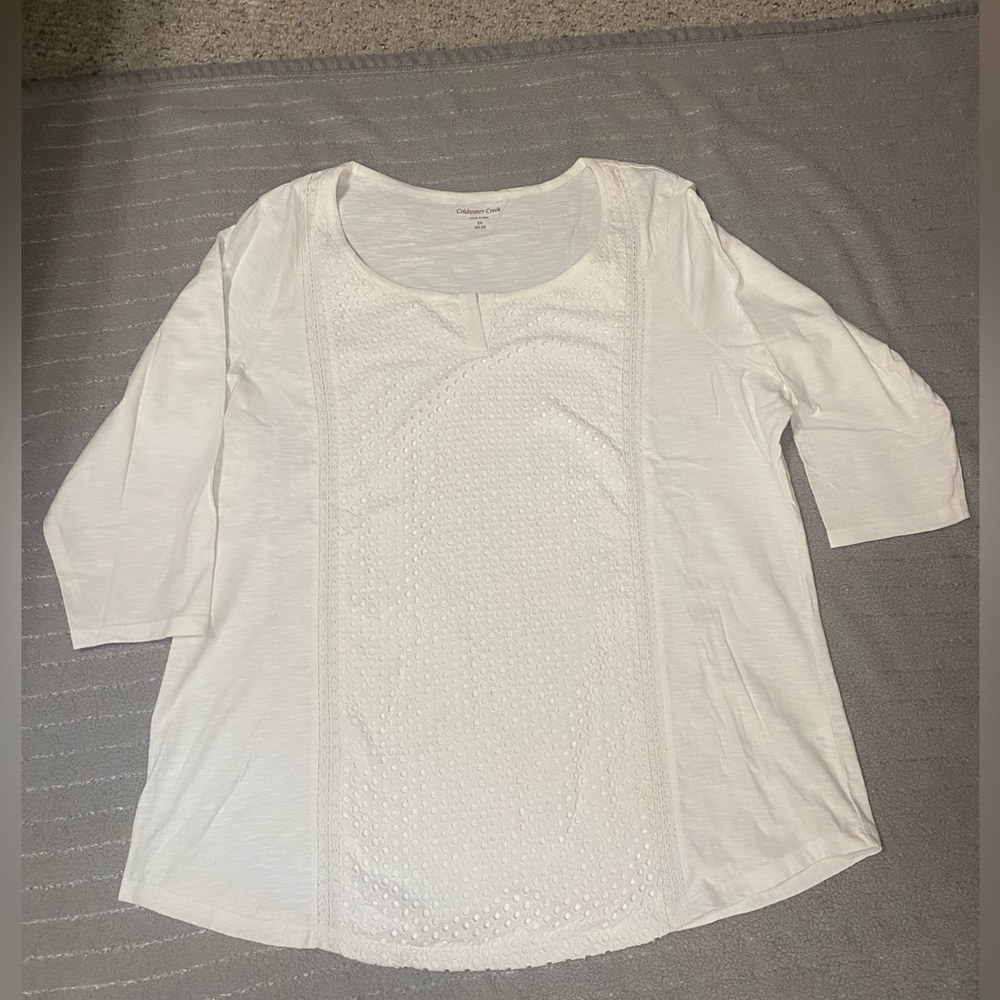 2X Coldwater Creek 3/4 Length Sleeve Top NWOT Dressy/Casual